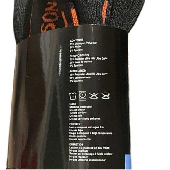 Harley-Davidson Black and Orange Stripe All Weather Socks, 2Pairs, Size L, NWT - Picture 7 of 7